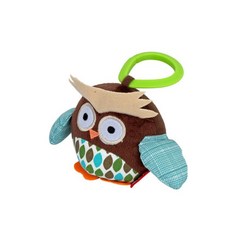 Lamaze 嬰兒安撫掛件 鮮艷可愛小動物風鈴 車床掛響鈴玩具, 1個, 棕色貓頭鷹（鈴鐺球）