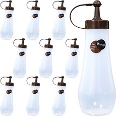 이노마타 드레싱포트 브라운 일본 소스 양념 보관 소분 용기 케찹통 1201BR, 360ml, 10개