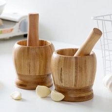 居家家 楠竹搗蒜罐 廚房搗蒜器臼子, 默認
