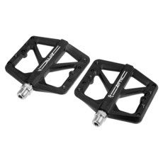 X AUTOHAUX 나일론 후면 풋 페그 플랫 페달 발판 범용 퍼플 핏 1.4cm(9/16인치) 차축 BMX MTB 자전거 자전거 1쌍, 블랙