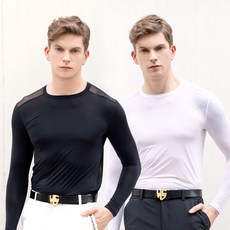 [어베이브] 남성 메쉬 라운드넥 냉감 이너웨어 골프 파크골프 쿨 티셔츠