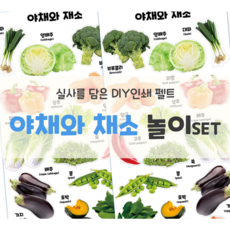 인쇄펠트 [야채/채소] 시장놀이 역할놀이 마트놀이 소꿉놀이 유아놀이 시니어놀이 교육자료 환경판 펠트인쇄 [꿈단지놀이창작소]