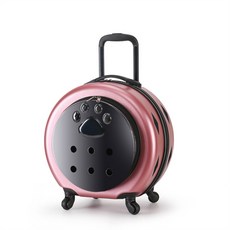 寵物拉桿箱貓包外出便攜小推車太空艙透明貓咪行李箱貓咪拉桿箱, 玫瑰金, 1個