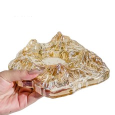 QWE 冰山玻璃煙灰缸 創意裝飾 磨砂款, 琥珀, 1個