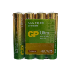 GP超霸 Ultra AAA四號鹼性電池4入，全新G-TECH科技，防漏液，電力持久, 10個, 4個裝