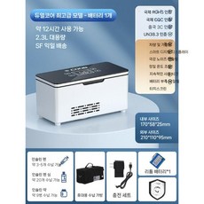 미니 약품 인슐린 냉장 디스플레이 휴대용 LED 보관함, 기본 모델명/품번, 듀얼코어 최고급 [2.3L배터리1개12시간]