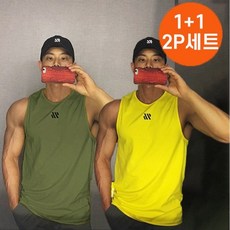 1+1 세트 헬스웨어 세트 남자 헬스 탑 근육 라인 무지 티 근육 라인 무지 티