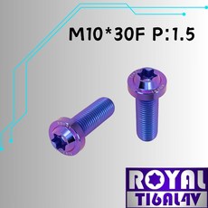 ROYAL M10*30F P:1.5 飛碟頭型螺絲 64鈦/鈦合金螺絲 - 幻彩藍, 1個