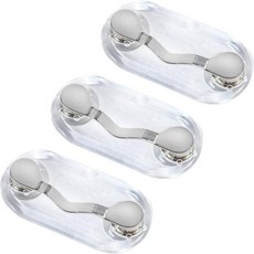 Readerest 마그네틱 안경 홀더 (3팩) 독서용 안경 및 선글라스용 안경 클립 독서용 안경 홀더 작업 배지 클립 미국산 (스테인리스 스틸 블랙 스테인리스 스틸 +