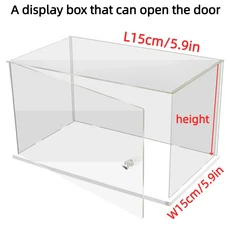 문짝 열 수 있는 디스플레이 박스 방진 보관함 랙 1 개 크리스탈 핸들 선물 포함, 01 height10cm, 09 15x15cm