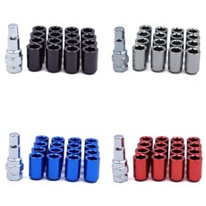 제로몰 자동차 6각 7각 락너트 20개 1세트 스페셜키 포함 M12 X 1.5, 6각너트 20개 블랙+스페셜키, 1개