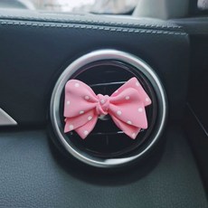 펄리본 차량용 석고방향제 자동차 신차선물 송풍구 차량용품 여성용, I. 핑크 폴카 도트 활