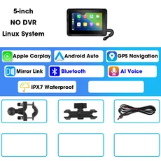 5/7 2K 휴대용 오토바이 DVR GPS 네비게이션 무선 IOS Carplay 안드로이드 자동 대시 카메라 방수 듀얼 BT, 02 5-inch, 02 없음