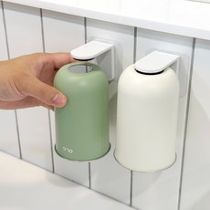 올지 SUS 304 자석 거꾸로 양치컵 세트 무타공, 그린+거치대 2종세트