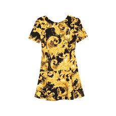 베르사체진쿠튀르 바로크 프린트 미니 드레스