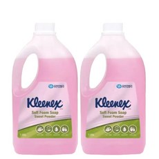 크리넥스 핸드워시 폼 솝 스윗파우더향 1.95L x 2개/향수/비누/거품/손/세정제/업소용/항균/대용량/향/핸드, 2개