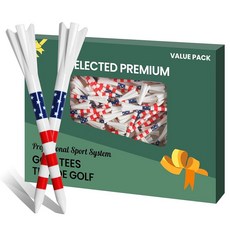 Golf Tees 플라스틱 8.9cm(3 1/4인치) 6.4cm(2 3/4인치) 깨지지 않는 20 50 100팩 벌크 길고 강하게 업그레이드 내구성이 뛰어나고 안정적이며 마찰, 100Pcs 3 1/4 inch, 미국 국기