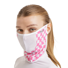 수이골프 V형 UV 자외선 차단 얼굴 햇빛가리개 골프 등산 조깅 바이크 스포츠 마스크, V-2 체스 핑크, 1개