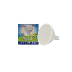 데이타임 LED MR-16 5W 220V AC용 집중용 GU5.3 KS/안정기필요없음 6500K 3000K 투명, 전구색, 1개