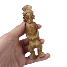 博古珍藏 和闐玉錯金神人把玩，87公克，早期收藏老件，微沁，國際拍賣級珍品