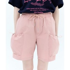 [와이케이] 나일론 스트링포켓 밴딩 숏팬츠 핑크