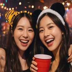 덕덕 동물 머리띠 꿀벌, 호랑이