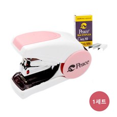 피스코리아 스테플러 플렛이지 10N + 리필 10호침, 1세트, 핑크