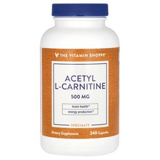 The Vitamin Shoppe 더비타민샵 아세틸 L-카르니틴 500mg 240 캡슐 카르니틴 보충제, The Vitamin Shoppe 더비타민샵 아세틸 L, 1