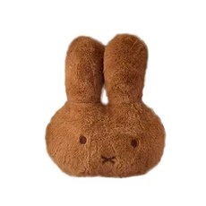 可愛小白兔毛絨抱枕玩偶兔子頭抱枕公仔牀上沙發娃娃閨蜜女友禮物, 1個, 棕色:35cm