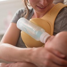 누리몰 젖병지지대 수유 홀더 보조 실리콘 핸즈프리 셀프 육아템 출산선물 신생아 필수템, 주황