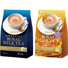 Nit 로열 밀크티 모음 오리지널 허니 맛 총 16개의 스틱 각 8개 일본 인스턴트 OSK, Nitto 로열 밀크티 모음 - 오리지널 & 허니 맛