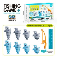 爆趣味伸縮釣魚玩具親子互動兒童益智桌遊遊戲套裝, 伸縮鯊魚釣魚玩具 英文彩盒, 1個