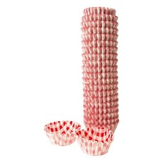 아르템 반찬컵 도시락 컵 5호 원형 500매 빨강 체크 전자레인지 대응 업소용 PET 순백 필름케이스 A200602-N