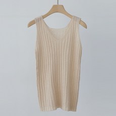 JENIT 女款V領素色無袖修身針織背心