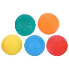 비전메이커 무료반품 파워볼 악력볼 손 마사지 실리콘 볼 재활운동 완력기 그립 핸드 애그 원형 타원형 무소음 3종 5종 세트, 1개, 원형 5종(노랑,오렌지,레드,블루,그린)