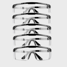 언니의추천 눈보호 투명 검정테 산업보안경 작업용 보안경 눈보호 작업 안경 5개 세트, 1세트, 블랙