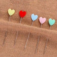 100개 홈 미니 다채로운 바늘 퀼팅 패치워크 바느질 핀 러브 하트