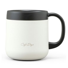 아이리스 카페데이즈 투웨이 뚜껑 포함 머그컵 380ml, 화이트, 1개