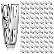 LEIFIDE 튼튼한 스테인리스 강화 스틸 옷핀 300개 금속 빨래집게 세탁 걸기 양말 건조 공예 식품 밀봉 및 가정용(실버) 244057, LEIFIDE 튼튼한 스테인리스 강화 스틸 옷핀 300