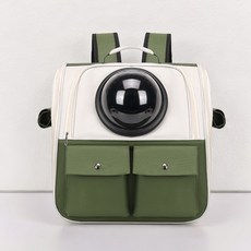 솜솜스퀘어 강아지 고양이 반려동물 이동 백팩, 1개, 카키