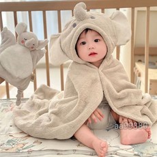 嬰兒浴巾鬥篷 兒童浴袍帶帽 初生寶寶裹巾睡袍 吸水速乾浴巾 四季毛毯