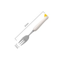 스테인레스 스틸 디저트 포크 동물 과일 포크 미니 만화 케이크 과일 이쑤시개 도시락 점심 액세서리 파티 장식, 오리 노란색, 1개