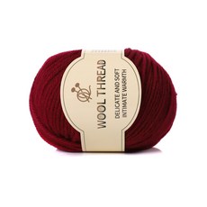 Wool Thread 羊毛線 柔軟舒適保暖, 紫紅, 1件
