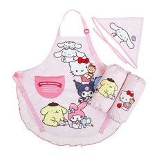 산리오 컬렉션 어린이 앞치마 토시 두건 3종 세트 jga*15830es