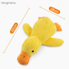 VergHatia 강아지 애착 인형 꿀잠 유도 수면 보조 중소형견 스트레스 해소 씹기 놀이, 1개, 컴패니언 덕 (중형)