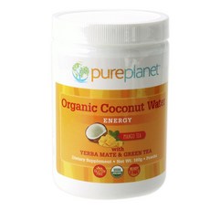 PURE PLANET 運動能量補充飲 椰子水&芒果茶&瑪黛茶&綠茶口味, 160g, 1罐