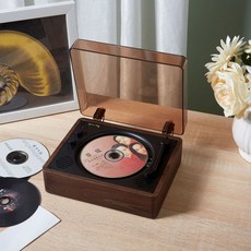 復古木質CD播放器，多功能音樂播放機，內建喇叭，輕巧便攜，操作簡單, 胡桃木【木質款】, CD