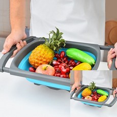 접이식 휴대용 세면대 캠핑 차박 야외 과일 채소 세척 개수대 실리콘, 1개, 접이식개수대