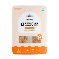큐브데이 다짐생선 연어살 순살 큐브 해산물 죽 토핑, 1개, 120g