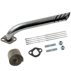 KIKITE 헤더 배기 파이프 키트 Harbor Freight Predator 212cc 196cc 6.5hp 소형 엔진 콜맨 CT200u BT200X CT200u-ex KT1, Silver